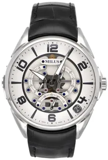 Milus Tirion TriRetrograde TIRI014 Stainless steel Silver and Skeletonized