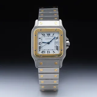 Cartier Santos 29mm Stainless steel and 18k yellow gold White