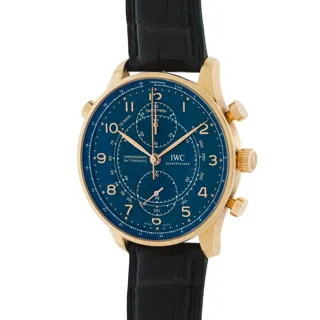 IWC Chronograph Rattrapante 18k rose gold Blue