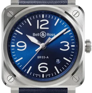 Bell & Ross BR 03 BR03A-D-BLU-ST/SRB 42mm Stainless steel Blue