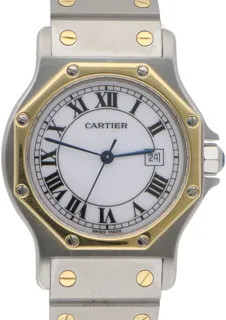 Cartier Santos Ronde 2966 30mm stainless steel$18 carat yellow gold White