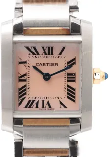 Cartier Tank Française 2384 Stainless steel and 18k rose gold Pink