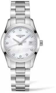 Longines Conquest Classic 34mm Stainless steel White