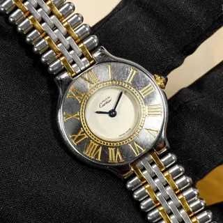 Cartier 21 Must de Cartier 125000P 28mm Yellow gold and Stainless steel White