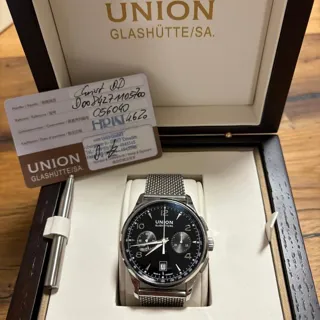 Union Glashütte Noramis Chronograph D008.427.11.057.00 42mm Stainless steel Black