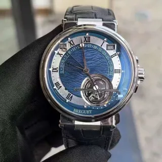 Breguet Marine 5887PT/Y2/9WV 43.9mm Platinum Blue