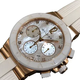 Bulgari Diagono DG P 37 GC CH 37mm Rose gold White