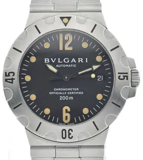 Bulgari Diagono SD 38 S 38mm Stainless steel Black