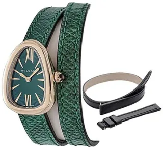 Bulgari Serpenti SPP27C4PGL 27mm Rose gold Green