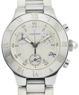 Cartier 21 Chronoscaph W10197U2 32mm Stainless steel White