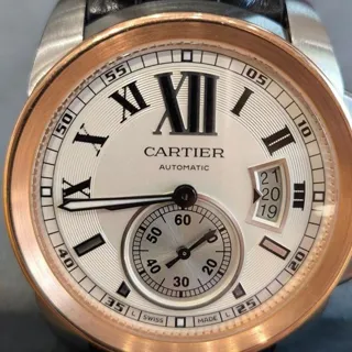 Cartier Calibre de Cartier W7100039 42mm Rose gold and Stainless steel Silver