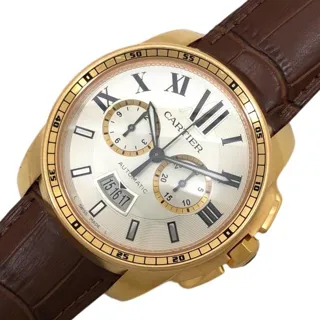 Cartier Calibre de Cartier W7100044 42mm Rose gold Silver