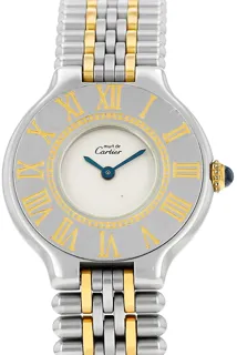 Cartier Must 21 9010 28mm Stainless steel and Gold-plated Cream