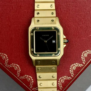 Cartier Santos 2960 29mm Yellow gold Black