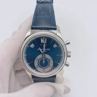 Patek Philippe Annual Calendar Chronograph 5960P-015 40.5mm Platinum Blue