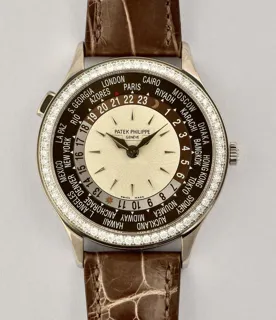 Patek Philippe World Time 7130G-010 36mm White gold Brown