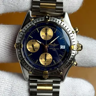 Breitling Chronomat B13047 Yellow gold and Stainless steel Blue and Champagne