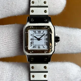 Cartier Santos 0902 24mm Yellow gold and Stainless steel White