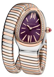 Bulgari Serpenti Tubogas 102493 SP35C7SPG.1T Rose gold and Stainless steel Purple