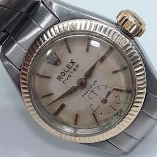 Rolex Precision 6525 24mm Yellow gold and Stainless steel Champagne