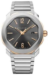 Bulgari Octa Roma 103083 OC P 41 SG Stainless steel and 18k rose gold Gray