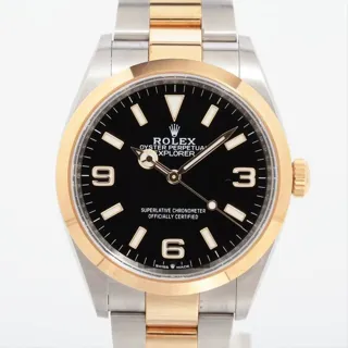 Rolex Explorer 124273 34mm Yellow gold and Stainless steel Black