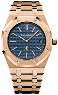 Audemars Piguet Royal Oak Jumbo Extra Thin 15202OR.OO.1240OR.01 Rose gold Blue