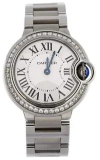 Cartier Ballon Bleu 28mm Stainless steel and Diamond Silver