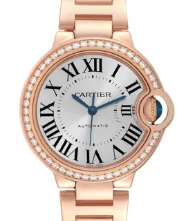 Cartier Ballon Bleu 33mm Rose Gold$Diamond-set Silver