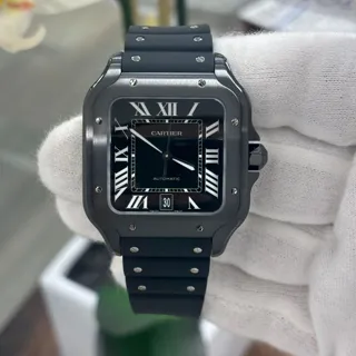 Cartier Santos Stainless steel Black