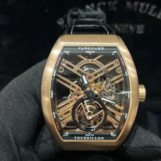 Franck Muller Vanguard V 45 T SQT 5N BR NR 45mm Rose gold Skeletonized