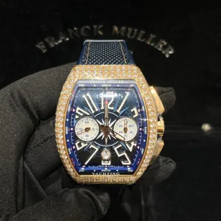 Franck Muller Vanguard V45 CC DT  D 44mm Rose gold Blue