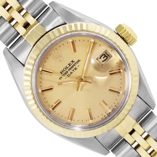 Rolex Date Yellow gold and Stainless steel Champagne