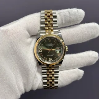 Rolex Datejust 36 126203 Yellow gold and Stainless steel Olive green