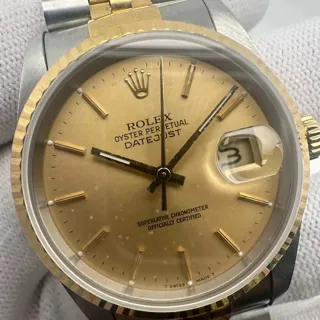 Rolex Datejust 36 16233 Yellow gold and Stainless steel Champagne