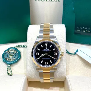 Rolex Explorer 124273 36mm Yellow gold and Stainless steel Black