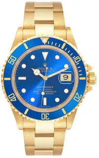 Rolex Submariner 16618 Yellow gold Blue