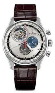 Zenith Tourbillon White gold silver$black$blue