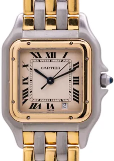 Cartier Panther Stainless steel and 18k yellow gold antique white