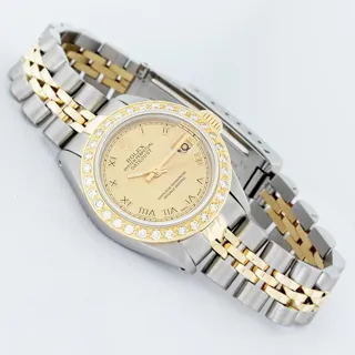 Rolex Date Yellow gold and Stainless steel Champagne