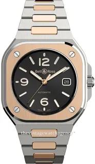 Bell & Ross Instruments BR05A-BL-STPG/SSG brushed/polished 18 carat rose gold steel Black