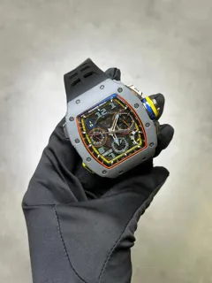 Richard Mille Automatic Winding Split-seconds Chronograph RM 65-01 CA 44.5mm Carbon fiber See-through$Transparent