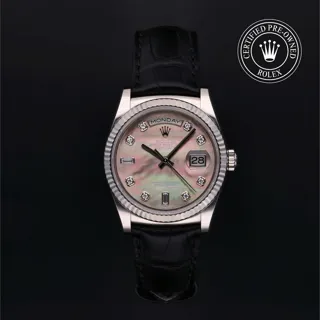 Rolex Day-Date 36 118139 White gold Mother-of-Pearl Black