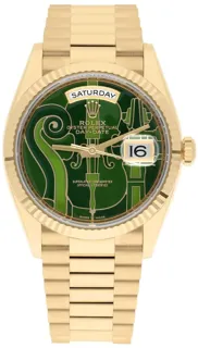 Rolex Day-Date 36 128238 Yellow gold Green