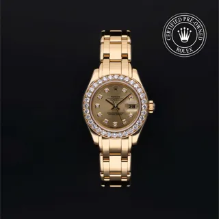 Rolex Pearlmaster 69298 29mm Yellow gold Champagne