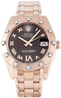 Rolex Pearlmaster 81315-0003 34mm Rose gold Brown