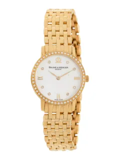 Baume & Mercier 24mm 18k yellow gold White