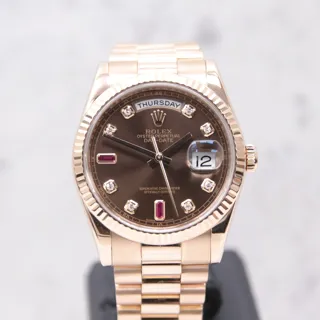 Rolex Day-Date 118235F-0093 Rose gold Brown