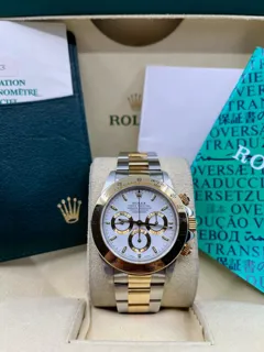 Rolex Daytona 16523 Yellow gold and Stainless steel White