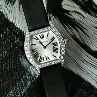 Cartier Tortue WA507231 28mm White gold Silver